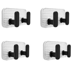 SIGNAMIO 6 Hook Shelf Adhesive Strip Wall Hanging Sticky Hook Black
