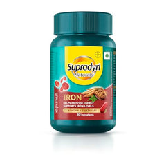 Supradyn Naturals Iron (90 tablets) For Women, Multivitamin with 3X Iron, Ashoka, Shatavari, Zinc, Vitamin C, Folic Acid, 30 vital nutrients, Supports Blood Health & Provides Energy, Veg