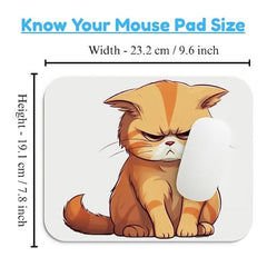 SHERISH Cute Cat (I'm OK) Mouse Pad for PC & Laptop – Waterproof Desk Mat with Funny Cartoon Cat Design, Smooth Cloth Surface & Non-Slip Rubber Base Ideal for Office, Work from Home & Gaming 19x23 cm