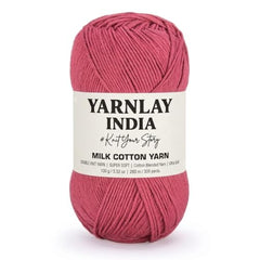 Yarnlay 3 Ply Soft Milk Cotton Yarn for Crochet Knitting, Amigurumi, Punch Needle .DIY Crafts, Summer Wear,Flowers Toys & Cushion Covers 100g (250m) (Shade 34: Grey)