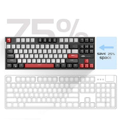 MageGee 75% Mechanical Gaming Keyboard with Brown Switch, LED White Backlit Keyboard, 87 Keys Compact TKL Wired Computer Keyboard for Windows Laptop PC Gamer - Retro Grey/White