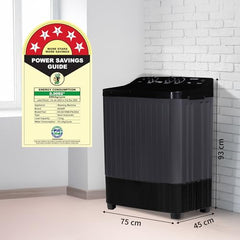 SHARP 9.0 kg, 5 star, Semi-Automatic Top Loading Washing Machine with HydroBlast Wash, Quadroniq Pulsator, 1300 RPM (ES-SD90NB-PR, Ruby Red, Pure Wave)