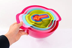 Syga 10 Pcs Colorful Mixing Bowls Set with Measuring Cups