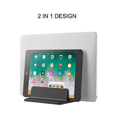 Techzere Adjustable Aluminium Vertical Laptop Stand, Black