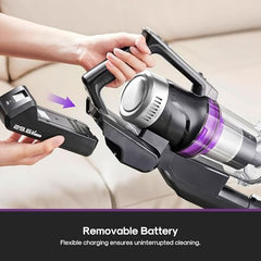 Eureka ReactiClean 200W Lightweight Cordless Stick Vacuum, NEC410BK | 5.5 lbs Lightweight, Detachable Battery, Up to 50-Min Runtime, Tangle-Resistant Brush, For Pet Hair, Hardwood, Carpet, Stairs