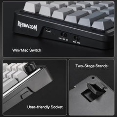 Redragon K686 PRO 98 Keys Wireless Gasket RGB Gaming Keyboard, 3-Mode PBT Mechanical Keyboard w/Hot-Swap South-Facing RGB Socket, Dedicated Knob Control & 5-Layer Noise Dampening, Gradient PBT Keycaps