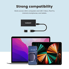 Vansuny External SSD USB 3.1 550MB/s High-Speed Read Write Portable SSD External Hard Drive USB C Mobile Solid State Drive (1TB, Black)