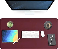 V-CUBE DESIGNS Premium Vegan Leather Desk Mat 90X45cm 2.4mm Thick&Padded|Laptop Mat/Extended Mouse Pad/Stitched, Reversible, Sturdy Deskspread with High Tear/Peel Strength|Anti-Slip,Splash-Proof|Blue