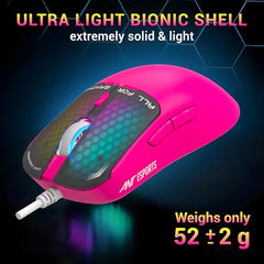 Ant Esports Virtus100 Wired RGB Gaming Mouse | Light Weight |6D Durable Buttons | High Performance Up to 12800 DPI 1000Hz Polling Rate | AI Sensor | 20M Click | Software Support Esports Mouse_ White