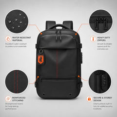 KARRIER Vacuum Compression Backpack with Built-in System for Clothes & Gear Laptop Bags Backpacks for Men and Women 3-in-1 Space-Maximizing Organizer (BLUE)