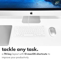 Macally Slim USB Wired Small Compact Mini Computer Keyboard for Apple Mac, iMac, MacBook Pro/Air, Mac Mini, Windows PC Desktops, Laptop (Space Gray)