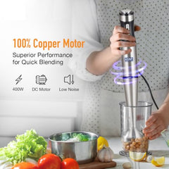 KENT 16044 Hand Blender Stainless Steel 400 W | Variable Speed Control | Easy to Clean and Store | Low Noise Operation