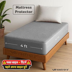 Vastrora 100% Waterproof Mattress Protector Queen Size 5x6 Ft | 60x72 in | Pee & Urine Proof Mattress Cover | Elastic All-Around | Terry Cotton Fitted Bed Cover | Noiseless, Breathable Bed Protector