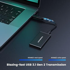 Vansuny External SSD USB 3.1 550MB/s High-Speed Read Write Portable SSD External Hard Drive USB C Mobile Solid State Drive (1TB, Black)