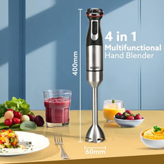 AGARO Grand 1000 Watts Hand Blender With Chopper, Jar & Whisker, 2 Variable Speed Modes & Speed Regulator, Stainless Steel Blades(Black)