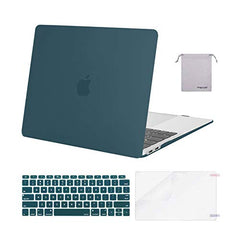 MOSISO Compatible with MacBook Air 13 inch Case 2021-2018 Release A2337 M1 A2179 A1932, Plastic Hard Shell&Keyboard Cover&Screen Film&Storage Bag for MacBook Air 13.3 inch Case, Deep Teal