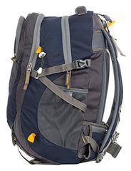 Half Moon 45L Hammer Waterproof Rucksack Bags for Man/Trekking Bags for Men | With 17.3" Laptop Compartment & Rain cover | For Trekking, Hiking, Travel Backpack for Men & Women (Navy Blue)