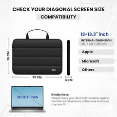 Dyazo 15.6 Inch Fluffy Laptop Sleeve | Soft Padded Protection | Water Resistant & Lightweight Laptop Sleeve Case Compatible for MacBook, Dell, HP, Lenovo, Acer, Asus and Other Notebook (Black)