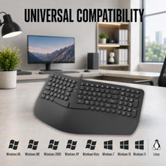 Ant Master 05 Wired USB Keyboard - Full-Size 104 Keys with Numeric Pad | Membrane Silent Typing, 1.3m Cable, Plug & Play | Ergonomic Office & Home Keyboard for PC, Laptop, Mac & Linux – Black