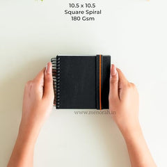 MENORAH - Artist Square Sketch Book - 180 GSM - Square Drawing Book - (100 Pages/50 Sheets) - Hard Metal Spiral Bound - (15.0 cm x 15.0 cm) - Pink