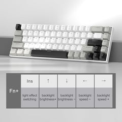 MageGee Portable 60% Mechanical Gaming Keyboard, MK-Box LED Backlit Compact 68 Keys Mini Wired Office Keyboard with Blue Switch for Windows Laptop PC Mac - Blue/White