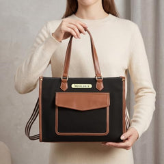 Womanix Laptop Tote Bag,14 inch Laptop Bag, Shoulder Bags With Back Trolley Strap, Casual Briefcase, Handbag for Travel, Office, College,Work