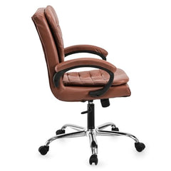 GOYALSON Mesh Back Revolving Chair for Office Home Swivel Desk Chair with Comfortable Seating & Wheels (1, Brown, Standard)