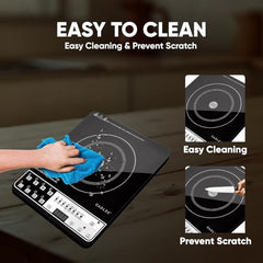 CADLEC CookFusion_5 2000W Induction Cooktop for Home & Kitchen | Powerful Performance, 7 Cooking Modes, LED Display, Auto Shut-Off & Overheat Protection | BIS Approved, 2-Year Warranty | Black