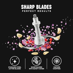 Sujata Chopcraft Electric Chopper 900ml, Vegetable Chopper for Kitchen | Dual Speed | 3200 RPM High Speed Motor | Stainless Steel Blades | Chop, Mince, Whip & Blend | Black