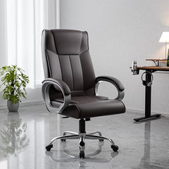 Green Soul Kiev Orthopedic Boss Chair | Leatherette Office Chair | Ergonomic Executive Chair with Spacious Cushioned Seat | Heavy Duty Metal Base | Rocking Function (Black)