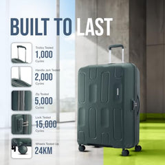 American Tourister 3PC PP Ivy 2.0-8 Wheel, Set (Small + Medium + Large) Hard Suitcase for Travel/Travel Bag with Combination Lock & Smooth Sliding Double Wheel - Black, 55 Cm, 68 Cm, 79 Cm
