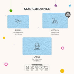 R for Rabbit Waterproof Quick Dry Sheet for Baby | Anti-Piling Fleece Breatheable Fabric Extra Absorbent Instant Dry Baby Bed/Cot Protector Mat (Size-S,Green-Grey,Pack of 2 Combo)