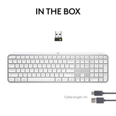 Logitech MX Keys S Wireless Keyboard, Low Profile, Fluid Precise Quiet Typing, Programmable Keys, Backlighting, Bluetooth, USB C Rechargeable, for Windows PC, Linux, Chrome, Mac - Graphite