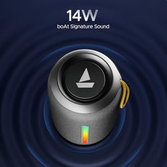 boAt Stone 352 Pro/Stone 358 Pro w/ 14W Signature Sound, Up to 12 Hours Playback, RGB LEDs, TWS Feature, Built-in Mic, BTv5.3, Free Music Streaming on JioSaavn Bluetooth Speaker (Groovy Grey)