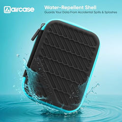 AirCase 2.5 Inch External Hard Drive Case with Shockproof EVA Hardshell & Soft Lining | Travel Organizer Pouch with Mesh Pocket, Zipper Closure for HDD/SSD, Earphones, Cable, Charger & Gadgets(Black)