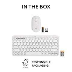 Logitech Pebble 2 Combo, Wireless Keyboard and Mouse, Quiet and Portable, Customisable, Logi Bolt, Bluetooth, Easy-Switch for Windows, macOS, iPadOS, Chrome -