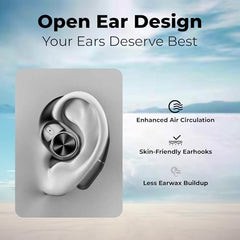 truke Newly Launched Buds Infinity Open Ear Wireless Earbuds with 70Hours of Playtime, 16mm Titanium Speaker, Quad Mic PureVoice™ ENC for Clear Calls, Dual Pairing, Fast Charging OWS - Royal Blue