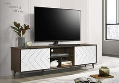 DeckUp Soneva Engineered Wood TV Unit (Wotan Oak & White, Matte Finish)