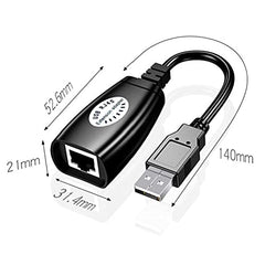 USB Extender Over RJ45 Cat 6/6e/5/5e Adapter, RJ45 Ethernet Splitter to USB Extension UP to 50m/164ft, Compatible with Computers, Mobile Phones, Mice, Keyboards, U Disks, Printers, Cameras