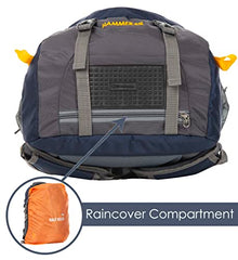 Half Moon 45L Hammer Waterproof Rucksack Bags for Man/Trekking Bags for Men | With 17.3" Laptop Compartment & Rain cover | For Trekking, Hiking, Travel Backpack for Men & Women (Navy Blue)