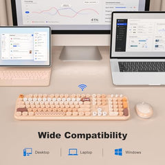 MOFII Wireless Keyboard and Mouse Combo, Full Size, 2.4GHz, Windows, Purple