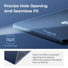 EooCoo Case for MacBook Air 15 inch M5 M4 M3 M2 2026-2023, Sparkly Clear