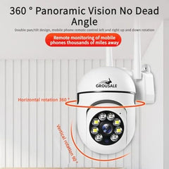Grousale 3 MP FHD WiFi Indoor Mini Fox Ptz Security Camera with Color Night Vision, 360° Ptz Rotation, Motion Tracking, Two Way Audio and Multi Users View