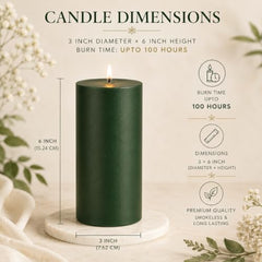 C Lal & Sons Silver Pillar Candle 2x2 Inch | Long Burning Decorative Wax Candle | 20H Burn Time | Unscented Candle for Home Décor, Wedding Decoration, Prayer, Meditation, Festivals & Romantic Ambience