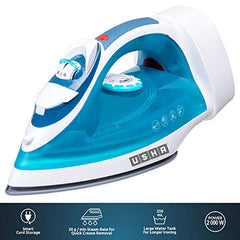 USHA Armor 1100 watts Dry Iron with Shock Proof Plastic Body | Single Coat Black Non Stick Soleplate for Longer Durability|Overheat Safety Shutoff |180° Swivel Cord | 2 Years Warranty|(Purple & White)