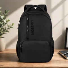 BIGBERRY Rodeo 2.0 Leatherite Faux Leather Laptop Backpack for Men & Women | Water Resistant 2 Compartment Casual Daypack | 15.6 Inch Laptop Bag for Office, College, Travel & Daily Use, Navy Blue