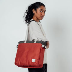 DailyObjects Recycled PET Dual Color Key Tote Bag For Women & Girls | Stylish Ladies Purse for Everyday Essentials | Fits any Laptop Upto 15.6 Inch | Padded Laptop Compartment - (Charcoal-Kelp)