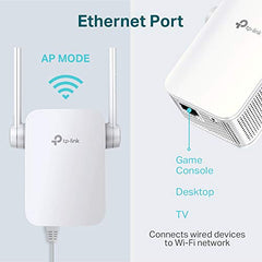TP-Link TL-WA855RE, Single Band 300Mbps RJ45 Wireless Range Extender, Wi-Fi Booster, Broadband/Wi-Fi Extender, Hotspot with 1 Ethernet Port, Plug and Play, Access Point Mode, 2 External Antennas,White