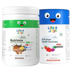 Little Joys DHA Kit (4-6 Years) | With NutriMix (350g) & DHA Gummies (30 day pack) | Omega 3 DHA-Packed Kit for Better Focus & Memory