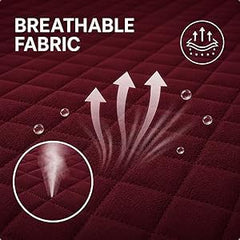 La Verne 100% Waterproof Premium Cotton Feel Mattress Protector Queen Size 78 x 60 Inches | Breathable and Hypoallergenic Ultra Soft Fitted Bed Protector Cover